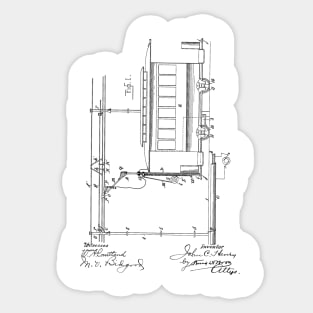 Electric Railway System Vintage Patent Hand Drawing Sticker